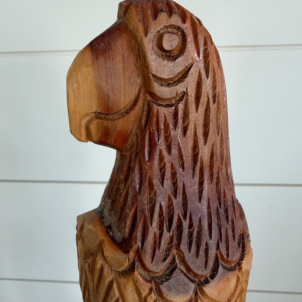 Vintage Marv Clarke Wood Sculpture Parrot PRICE DROP FIRM